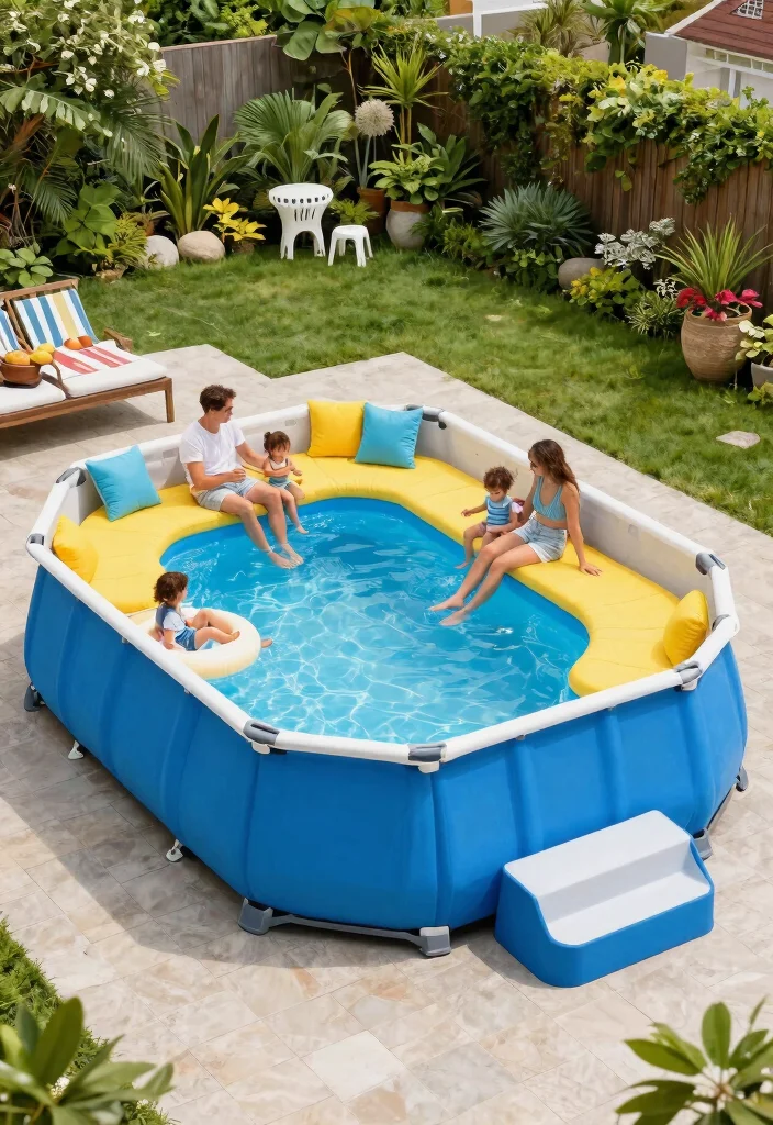 13 Safe Above Ground Pool Stairs Ideas for Families 6. Modular Pool Steps 0
