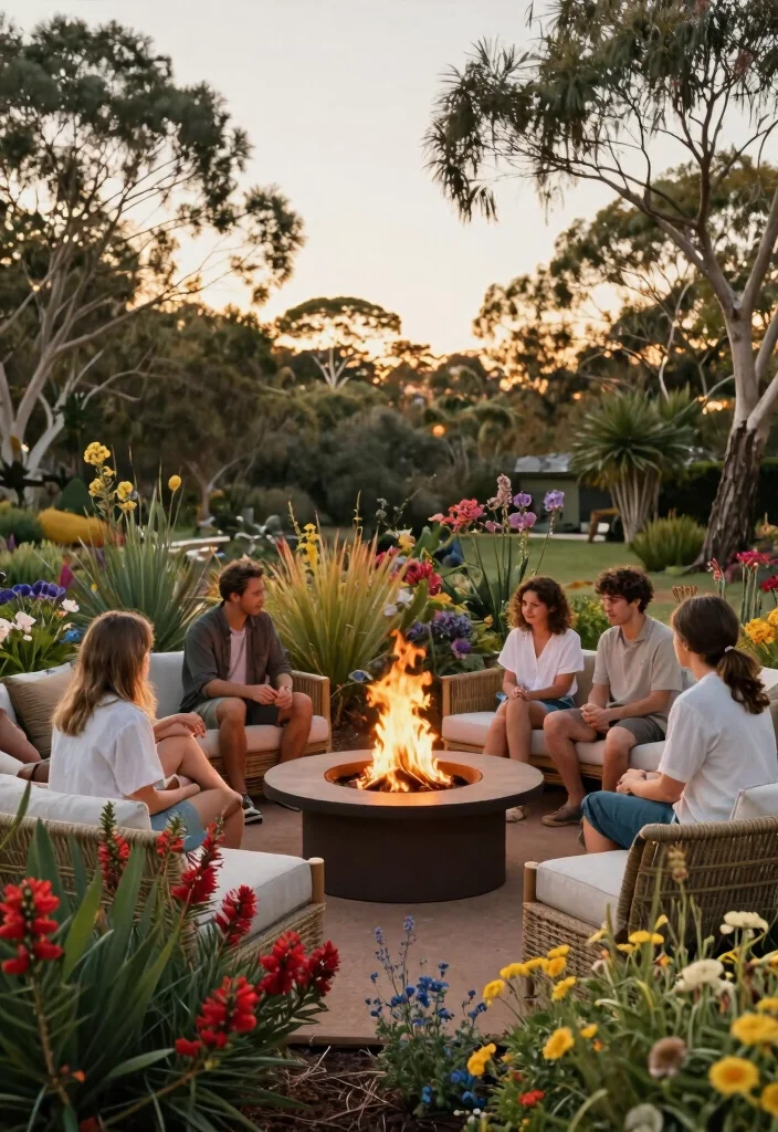 13 Stunning Fire Pit Concepts Backyard Australia Style 13 13 Stunning Fire Pit Concepts Backyard Australia Style 13. Fire Pit Surrounded by Native Australian Flora 0
