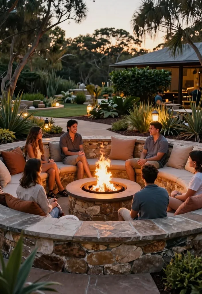 13 Stunning Fire Pit Concepts Backyard Australia Style 5 13 Stunning Fire Pit Concepts Backyard Australia Style 5. Circular Fire Pit with Seating Wall 0