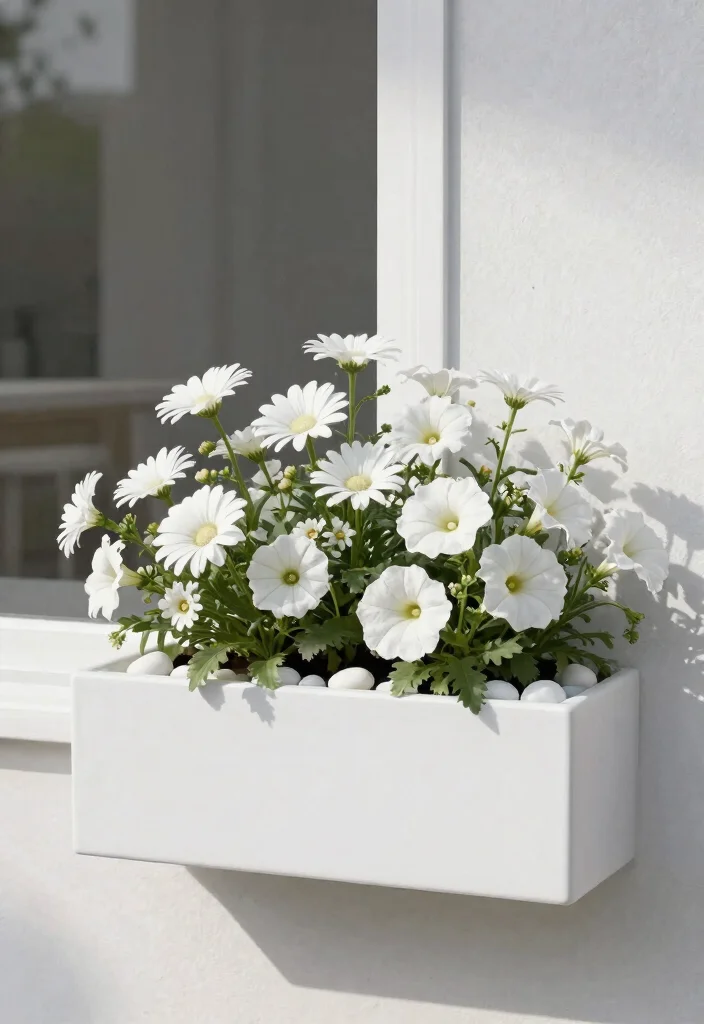 13 Stunning Window Box Ideas for Picture Windows 7 13 Stunning Window Box Ideas for Picture Windows 7. Monochromatic Magic 0