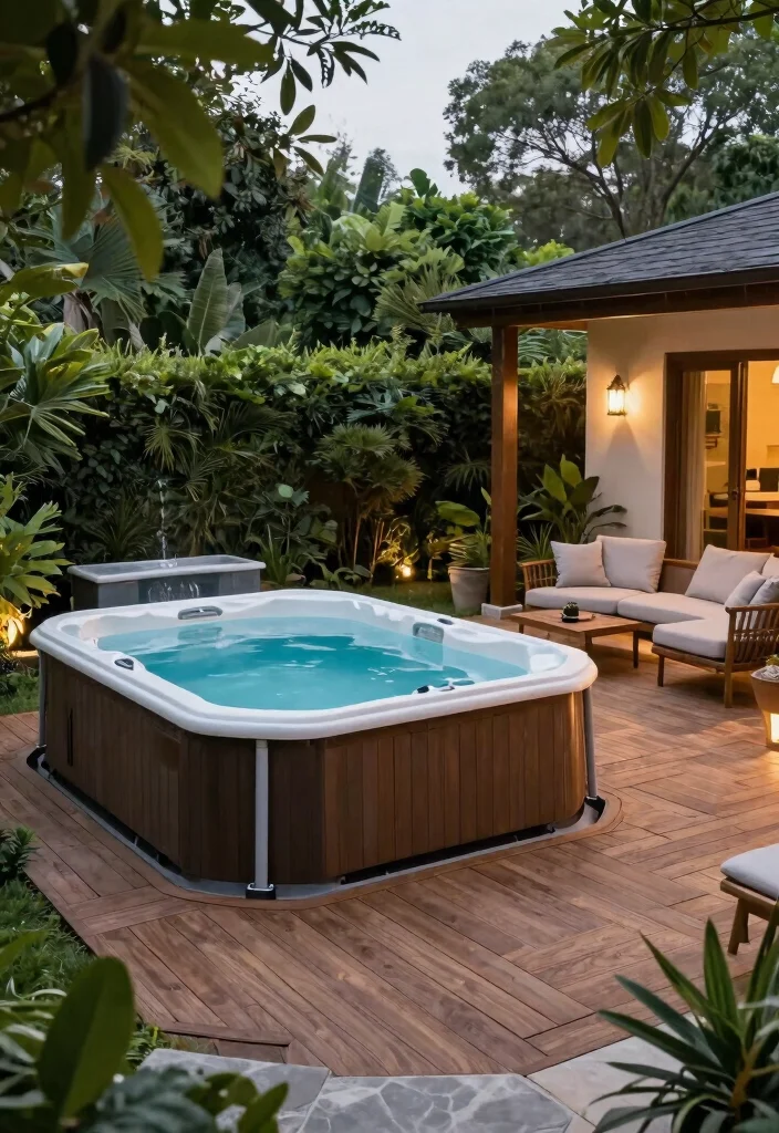 15 Beautiful Semi Above Ground Pool Ideas with Wood Decks 10 15 Beautiful Semi Above Ground Pool Ideas with Wood Decks 10. Spa Like Experience with Deckside Hot Tub 0