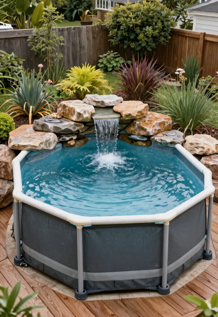 15 Beautiful Semi Above Ground Pool Ideas with Wood Decks 13 15 Beautiful Semi Above Ground Pool Ideas with Wood Decks 13. Eco Friendly Water Features 0