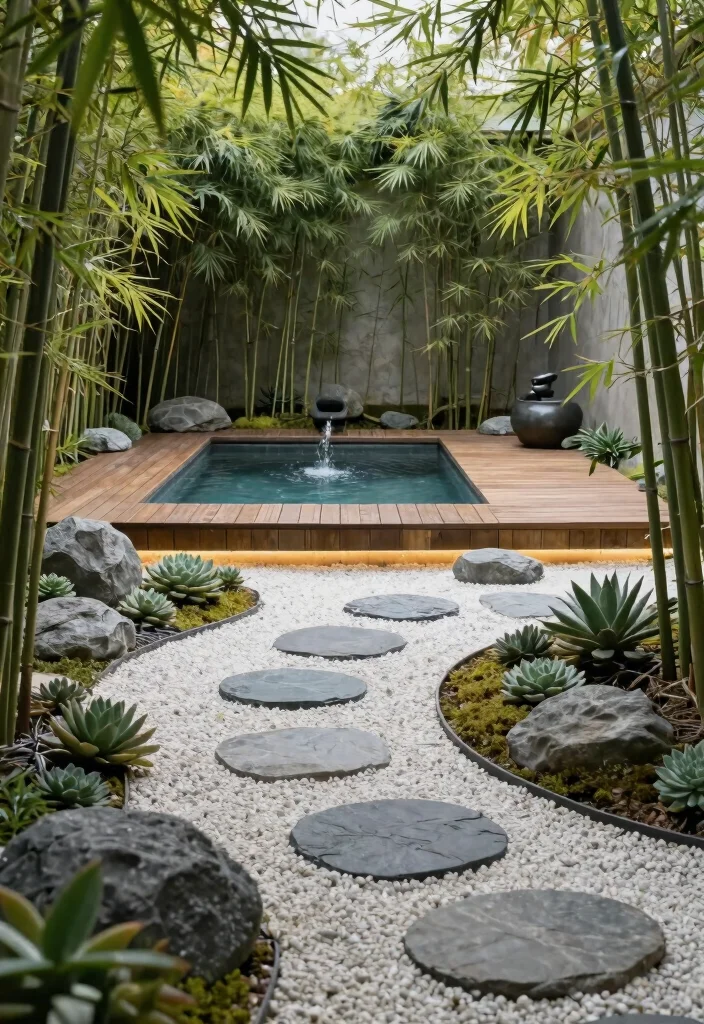 15 Beautiful Semi Above Ground Pool Ideas with Wood Decks 4 15 Beautiful Semi Above Ground Pool Ideas with Wood Decks 4. Zen Garden with Tranquil Features 0