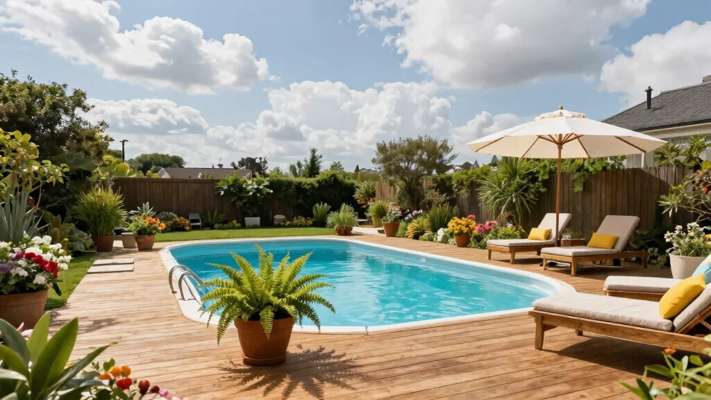 15 Beautiful Semi Above Ground Pool Ideas with Wood Decks