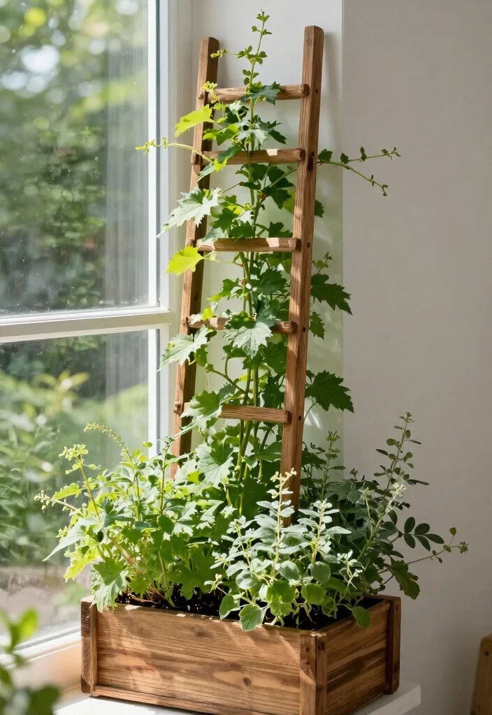15 Beautiful Unique Window Box Designs You Must Try 11. Vertical Herb Trellis 0