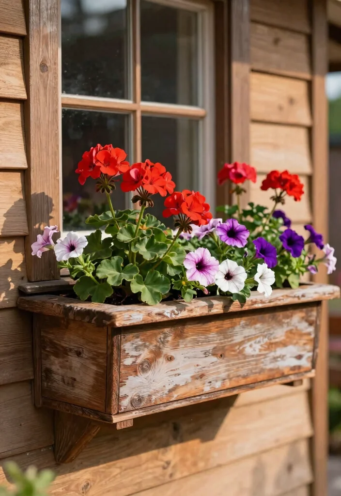 15 Beautiful Unique Window Box Designs You Must Try 5. Rustic Charm with Wood 0