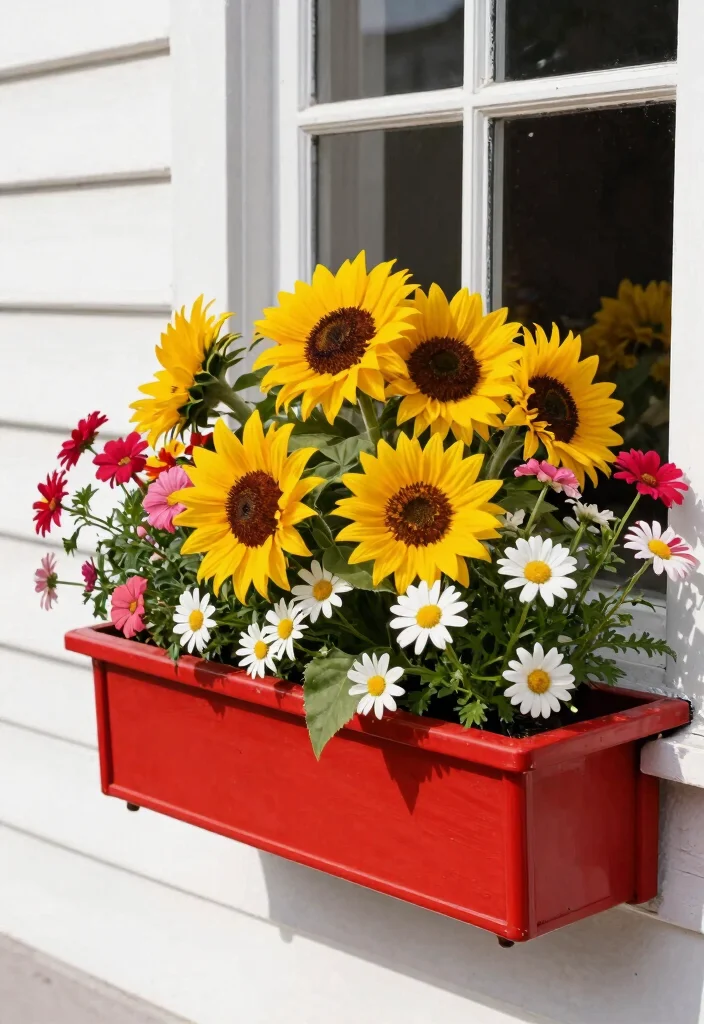 15 Beautiful Unique Window Box Designs You Must Try 7. Vibrant Color Pop 0