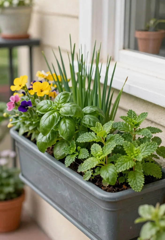 15 Best Spring Window Box Planting Ideas Early Blooms 11. Seasonal Herbs Delight 0