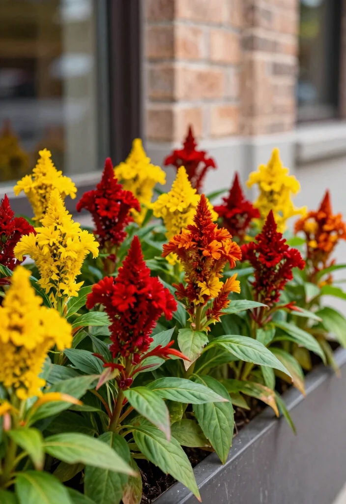 15 Best Spring Window Box Planting Ideas Early Blooms 13. Cheerful Celosia 0