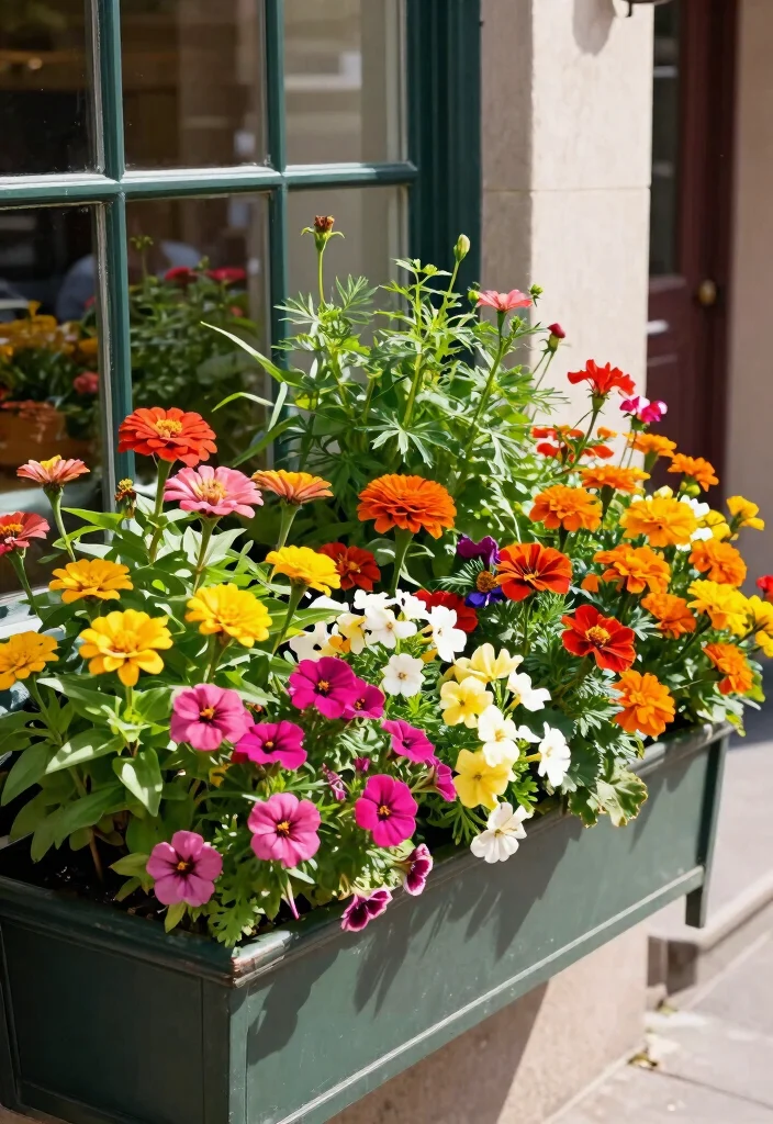15 Best Spring Window Box Planting Ideas Early Blooms 14. Mixed Annuals Magic 0