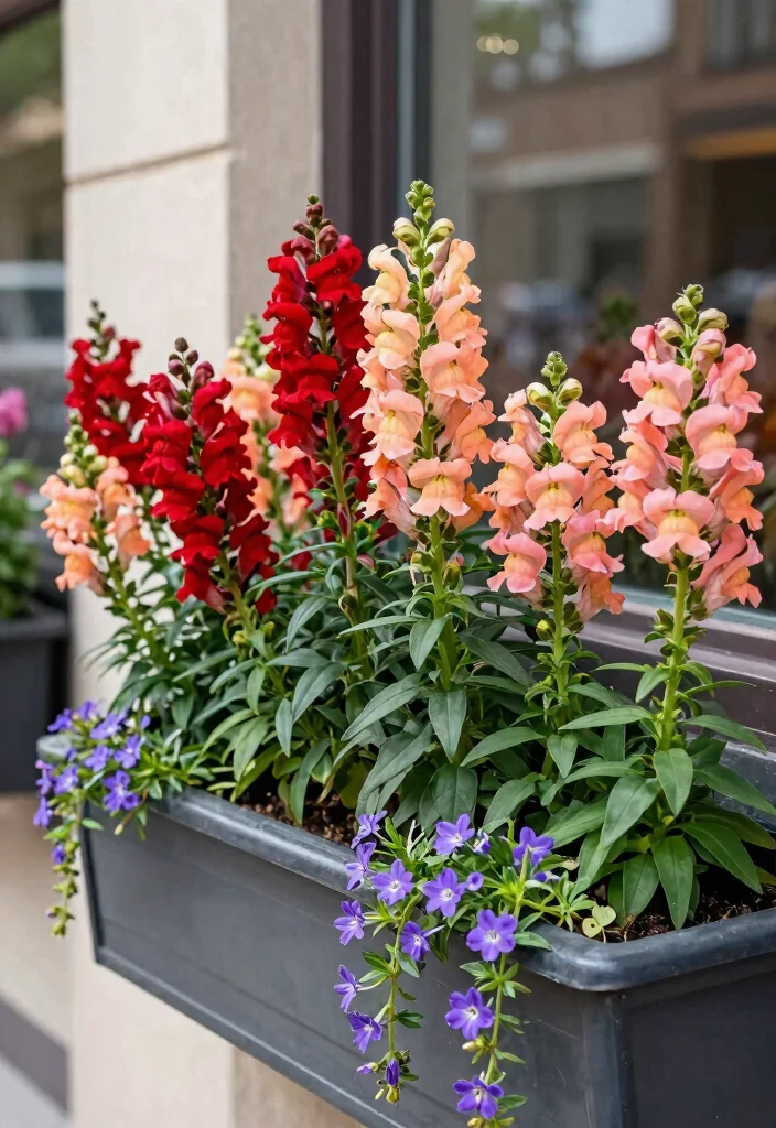 15 Best Spring Window Box Planting Ideas Early Blooms 9. Colorful Snapdragons 0