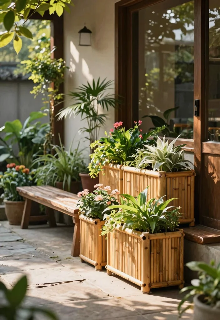 15 Chic Round Planter Ideas for Eco-Friendly Outdoor Entryways 4 15 Chic Round Planter Ideas for Eco Friendly Outdoor Entryways 4. Eco Friendly Bamboo Planters 0