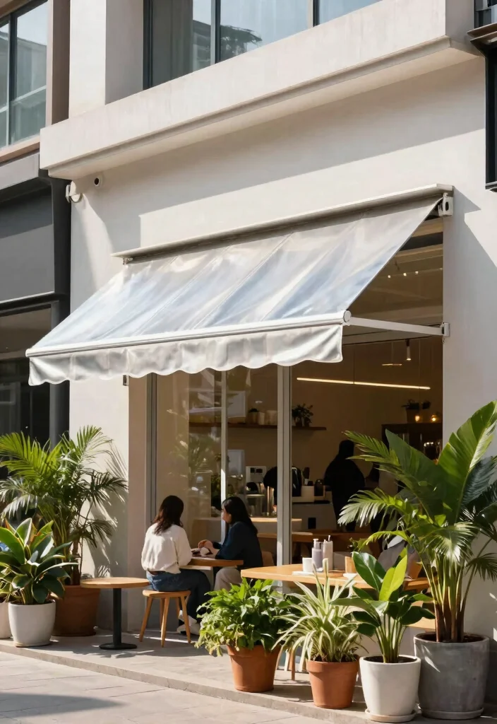 15 Chic Storefront Awning Ideas to Attract More Customers 13. Customizable Aluminum Awnings for Durability 0