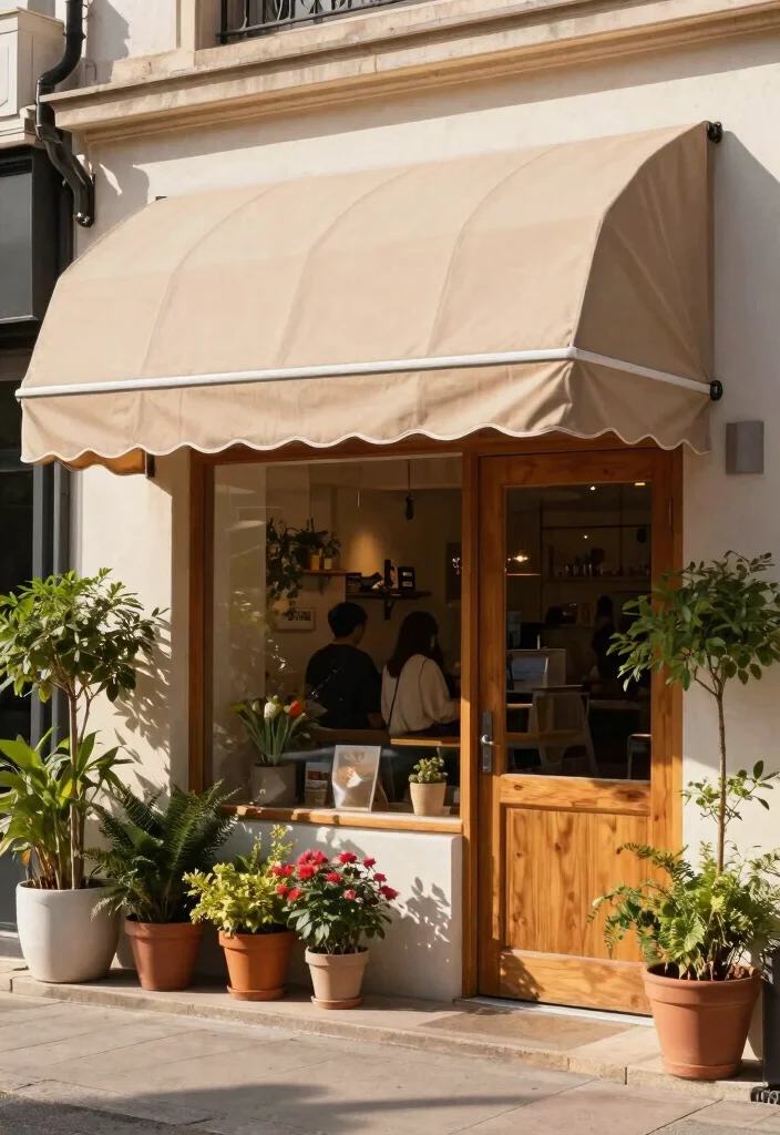 15 Chic Storefront Awning Ideas to Attract More Customers 4. Eco Friendly Canvas Awnings 0