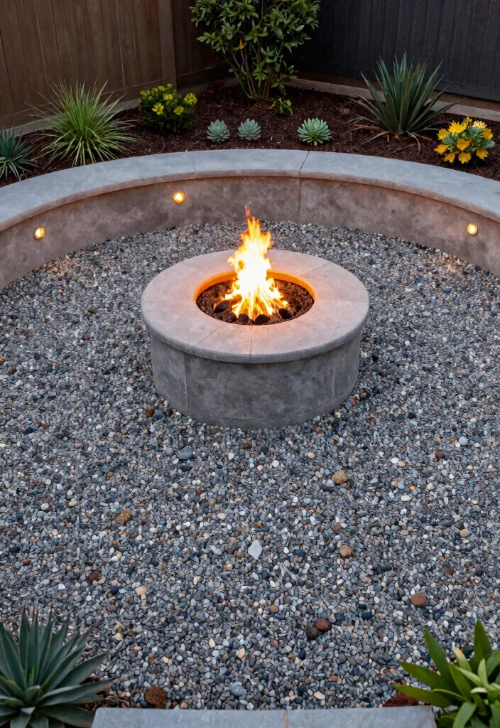 15 Cozy Fire Pit Surround Ideas for Large Gatherings 11. Decorative Gravel Surround 0