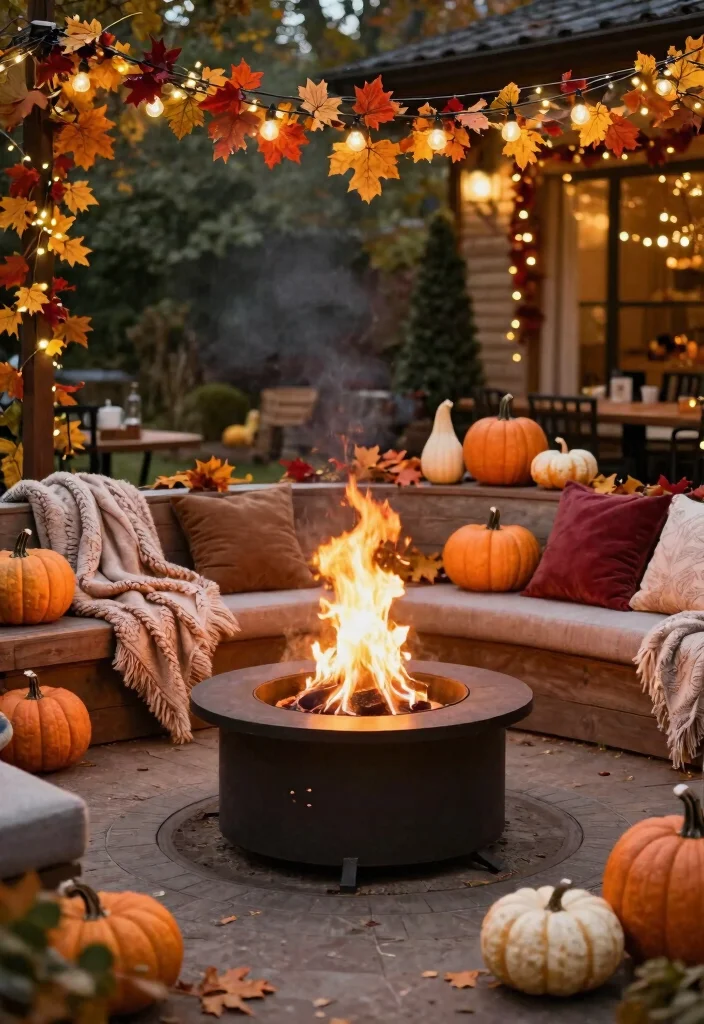 15 Cozy Fire Pit Surround Ideas for Large Gatherings 15. Seasonal Decor Enhancements 0