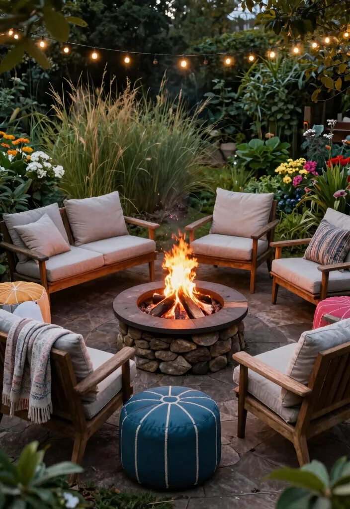 15 Cozy Fire Pit Surround Ideas for Large Gatherings 3. Circular Seating Arrangement 0