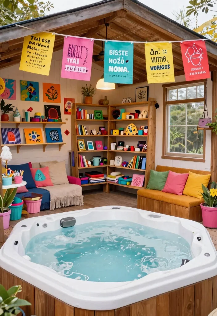 15 Cozy Hot Tub Hut Ideas for Year Round Soaking 11. Artisanal Workshop Hut 0