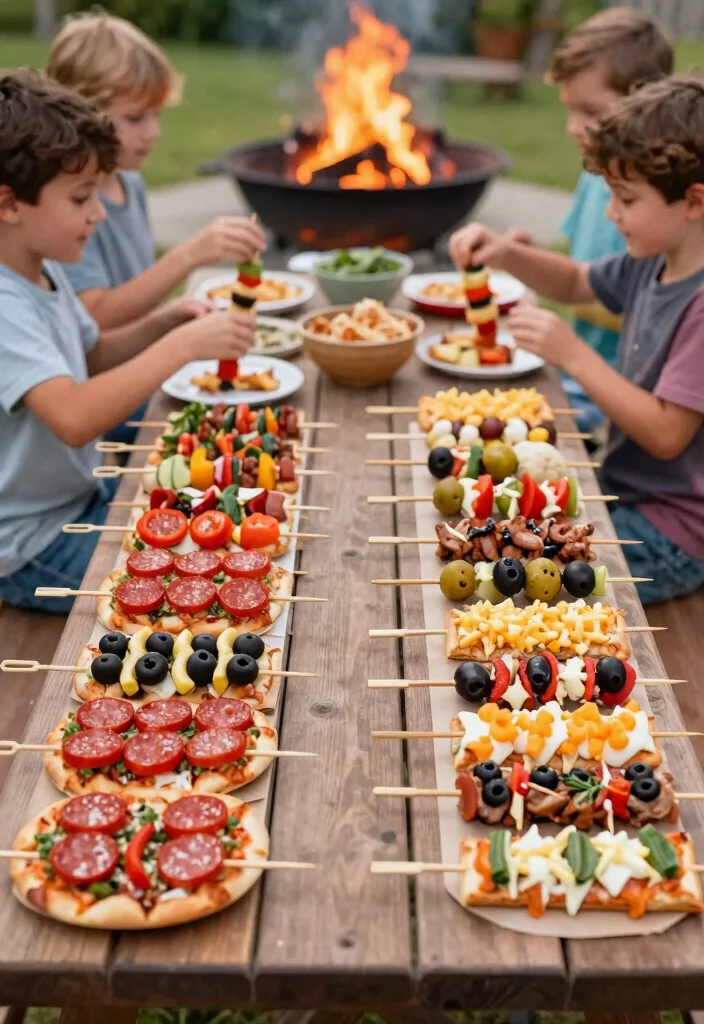 15 Delicious Fire Pit Food Ideas on a Stick Campfire Fun 11. DIY Pizza Skewers 0