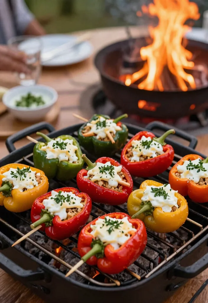 15 Delicious Fire Pit Food Ideas on a Stick Campfire Fun 14. Skewered Stuffed Peppers 0