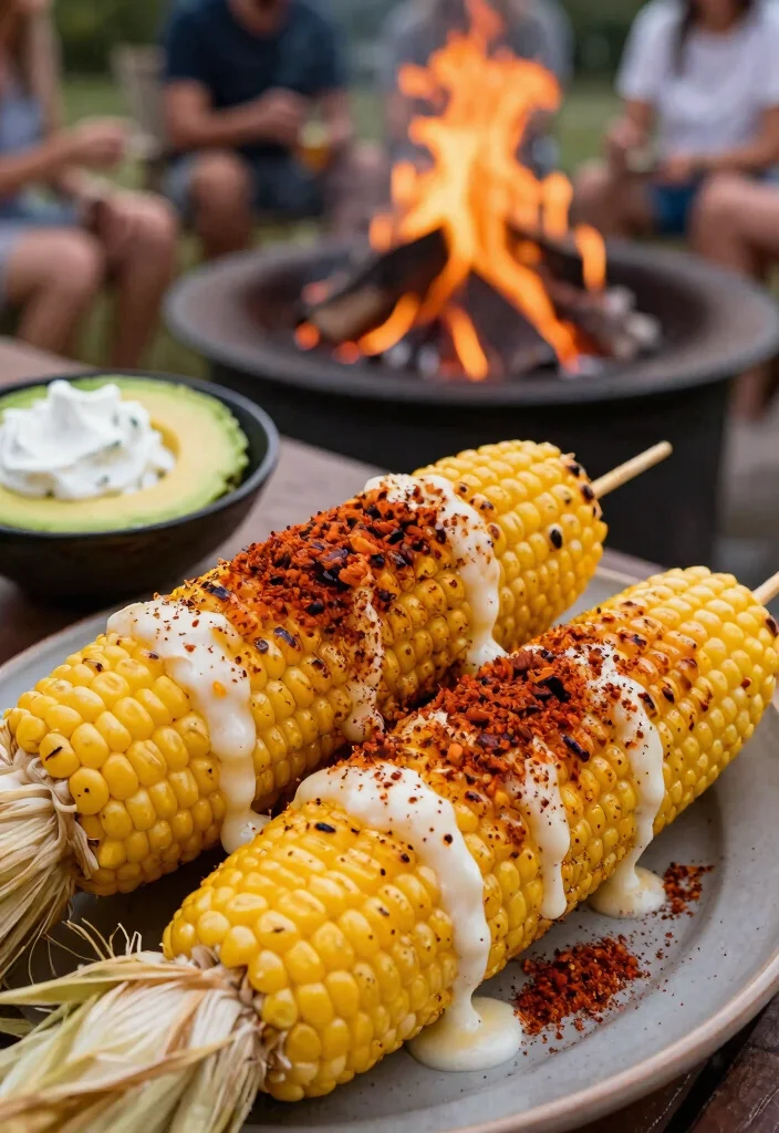 15 Delicious Fire Pit Food Ideas on a Stick Campfire Fun 15. Chili and Cheese Corn on the Cob 0
