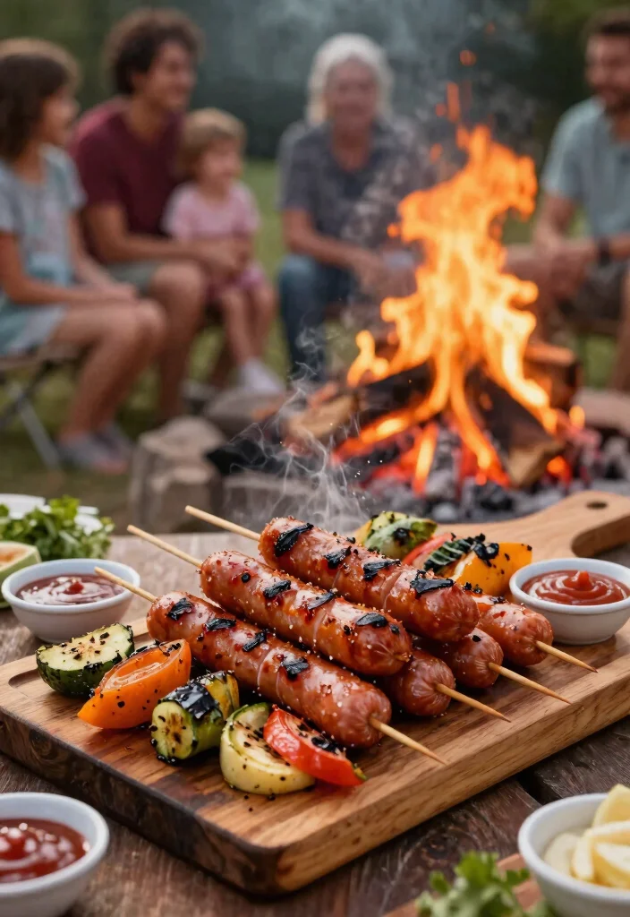 15 Delicious Fire Pit Food Ideas on a Stick Campfire Fun 4. Savory Sausage Skewers 0