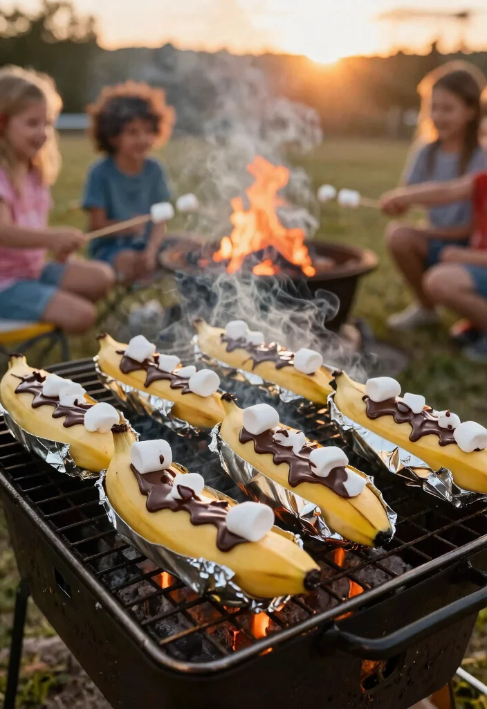 15 Delicious Fire Pit Food Ideas on a Stick Campfire Fun 6. Marshmallow and Chocolate Banana Boats 0