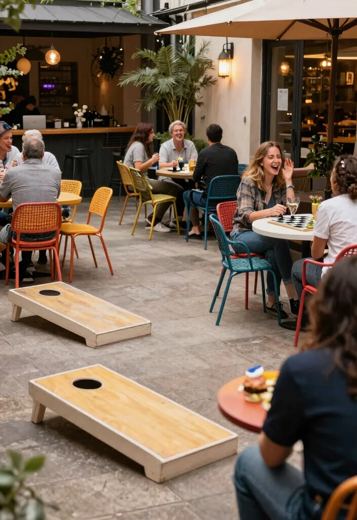 15 Dreamy Cafe Terrace Decor Inspiration European Style 14. Outdoor Games and Activities 0