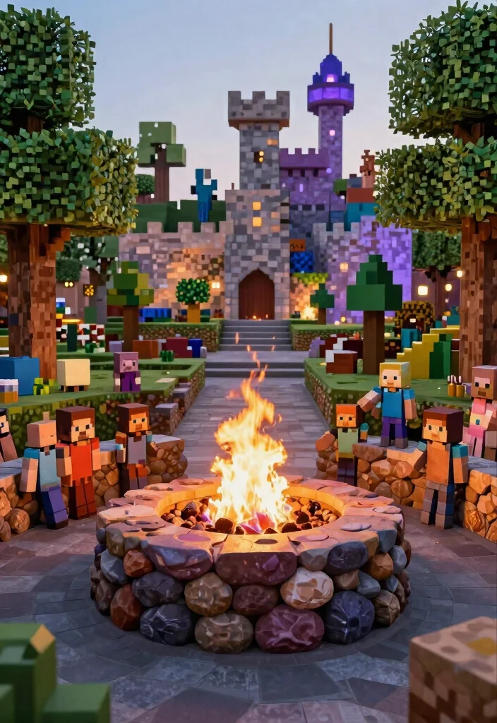 15 Epic Minecraft Fire Pit Ideas for Your Backyard Build 14. The Fantasy Realm Fire Pit 0
