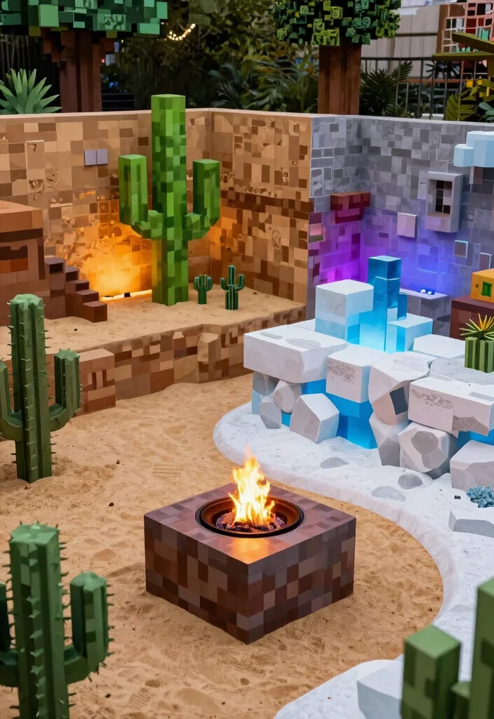 15 Epic Minecraft Fire Pit Ideas for Your Backyard Build 6. The Biome Themed Fire Pit 0