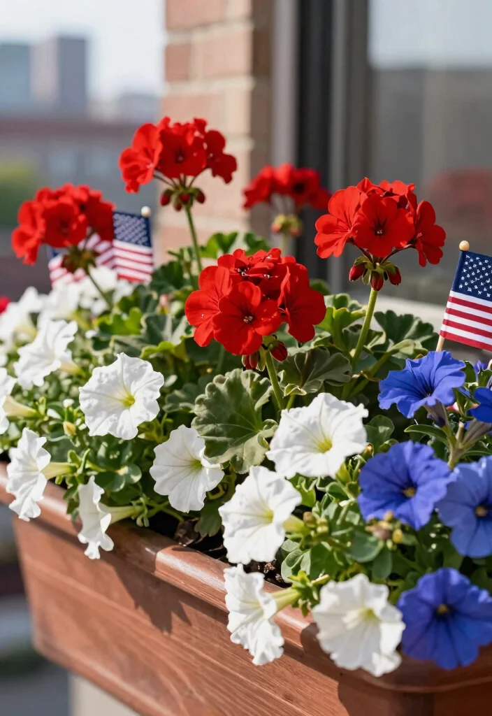15 Festive Patriotic Window Box Ideas for 4th of July 1. The Classic Red White and Blue 0