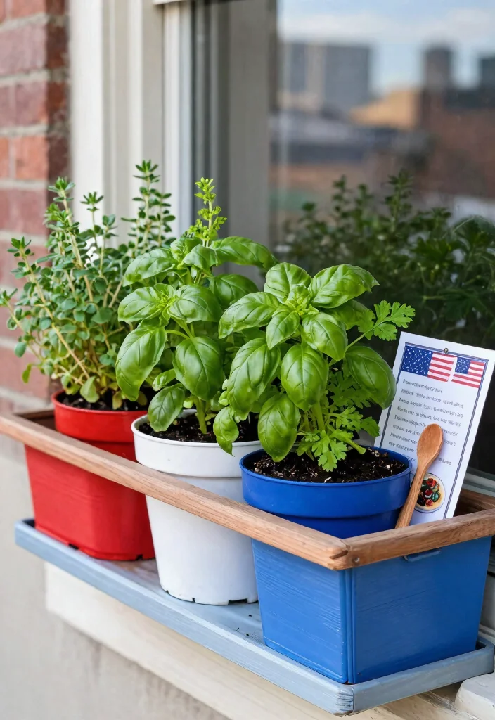 15 Festive Patriotic Window Box Ideas for 4th of July 4. Herb Garden for the Patriotic Chef 0