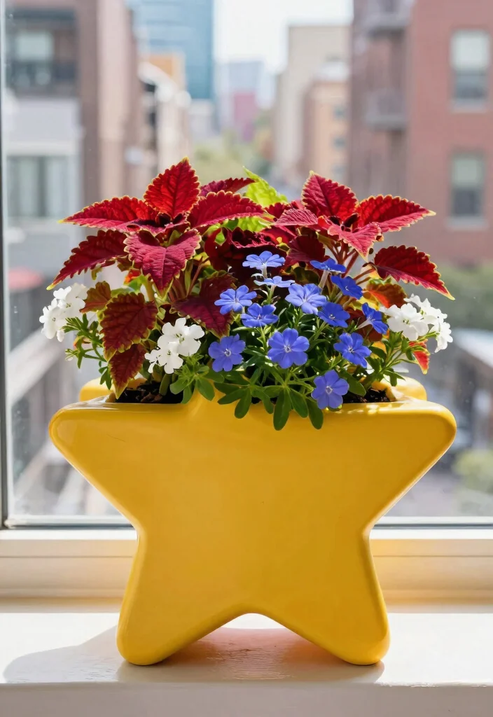15 Festive Patriotic Window Box Ideas for 4th of July 5. Star Shaped Planters 0