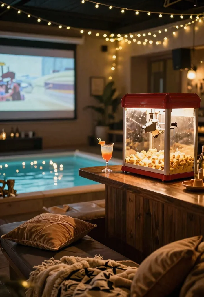 15 Fun Above Ground Pool Bar Ideas Backyards Need 11. Movie Night Bar 0