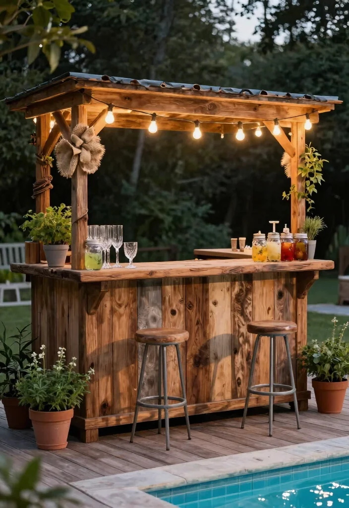 15 Fun Above Ground Pool Bar Ideas Backyards Need 2. Rustic Chic Bar 0