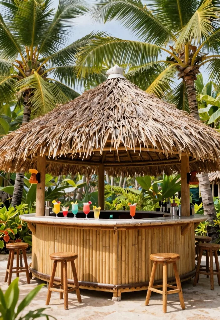15 Fun Above Ground Pool Bar Ideas Backyards Need 5. Tropical Paradise Bar 0