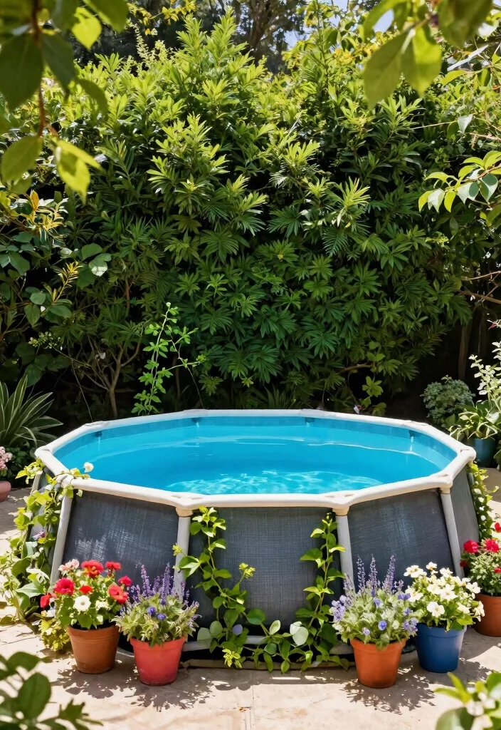 15 Genius Above Ground Pool Skirting Ideas to Hide the Frame 1 15 Genius Above Ground Pool Skirting Ideas to Hide the Frame 1. Lush Greenery Skirting 0