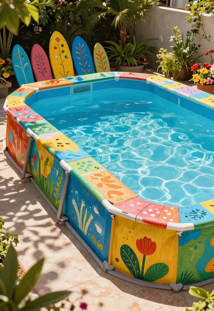 15 Genius Above Ground Pool Skirting Ideas to Hide the Frame 14 15 Genius Above Ground Pool Skirting Ideas to Hide the Frame 14. Colorful Painted Boards 0