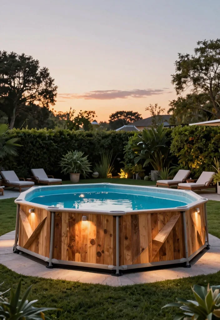 15 Genius Above Ground Pool Skirting Ideas to Hide the Frame 5 15 Genius Above Ground Pool Skirting Ideas to Hide the Frame 5. Geometric Wooden Panels 0