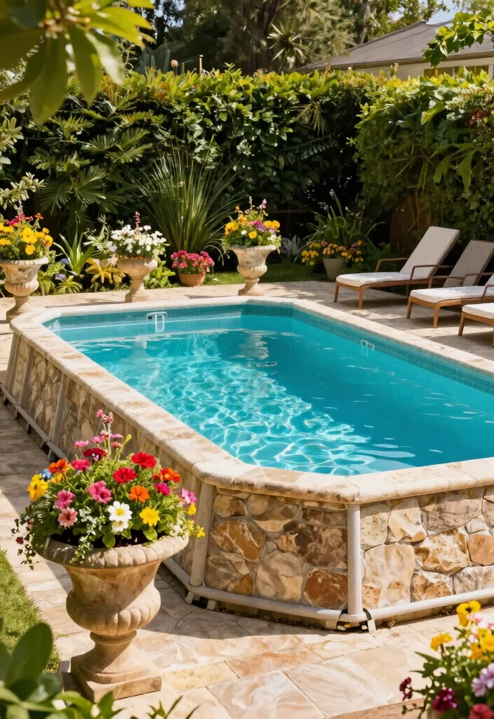 15 Genius Above Ground Pool Skirting Ideas to Hide the Frame 7 15 Genius Above Ground Pool Skirting Ideas to Hide the Frame 7. Outdoor Stone Planters 0