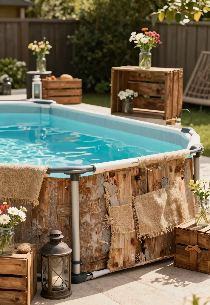 15 Genius Above Ground Pool Skirting Ideas to Hide the Frame 9 15 Genius Above Ground Pool Skirting Ideas to Hide the Frame 9. Rustic Farmhouse Style 0
