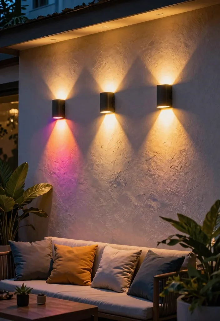 15 Magical Patio Lamp Decor Inspiration for Evening Glow 15. Artistic LED Wall Lights 0