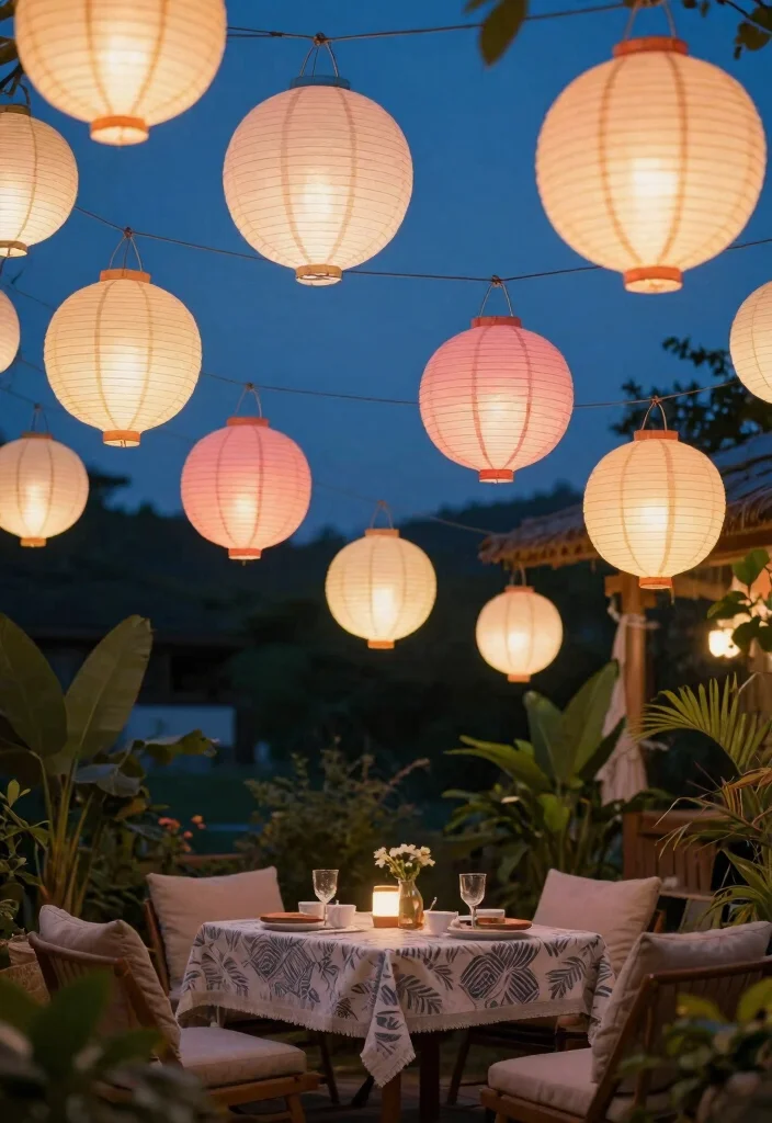15 Magical Patio Lamp Decor Inspiration for Evening Glow 3. Biodegradable Paper Lanterns 0