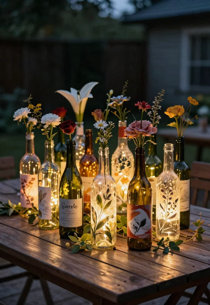 15 Magical Patio Lamp Decor Inspiration for Evening Glow 5. Upcycled Wine Bottle Lamps 0