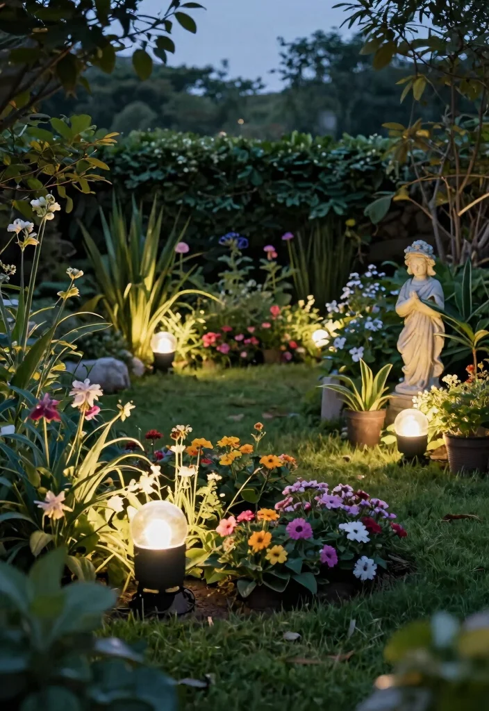 15 Magical Patio Lamp Decor Inspiration for Evening Glow 7. LED Garden Spotlights 0