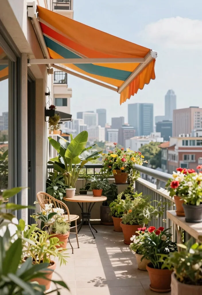 15 Popular Awning Styles Every Homeowner Should Know 10. Balcony Awnings for Urban Gardens 0