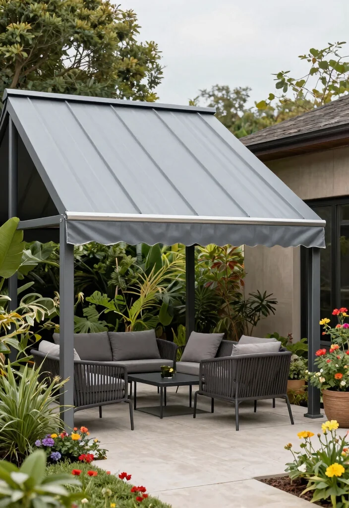 15 Popular Awning Styles Every Homeowner Should Know 13. Eco Friendly Metal Awnings for Durability 0