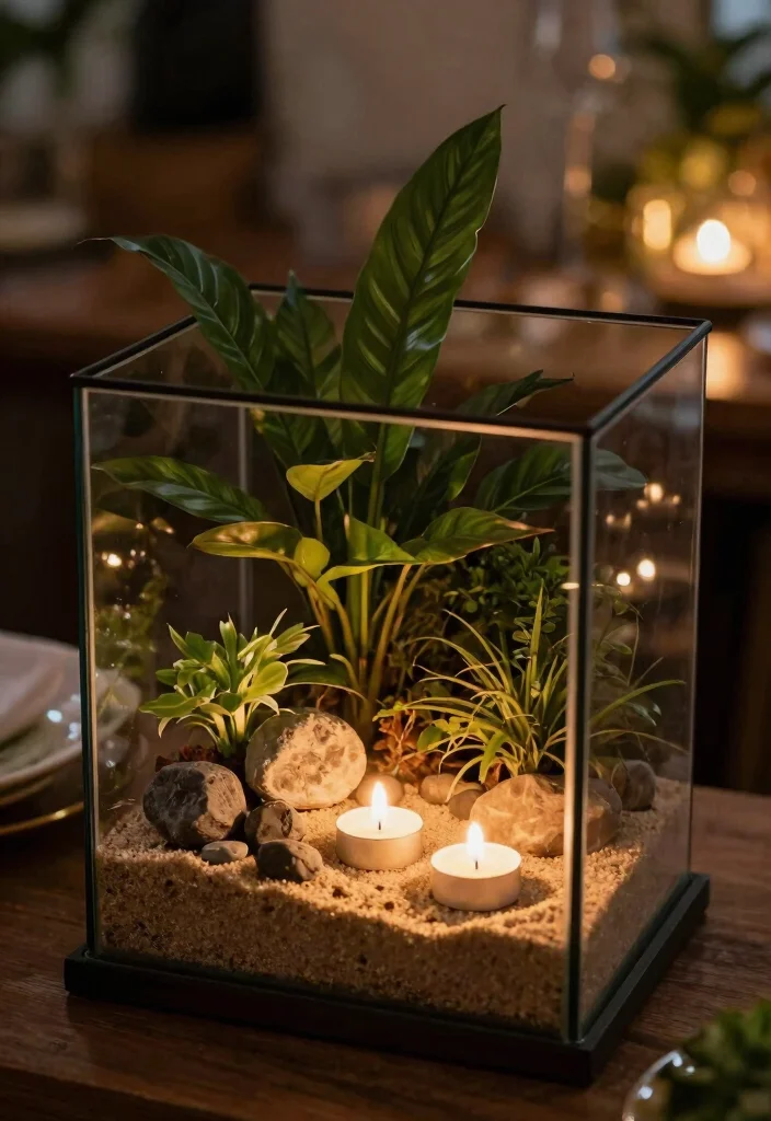 15 Romantic Patio Decor Concepts with Candles for Date Night 11. Tealight Terrarium 0