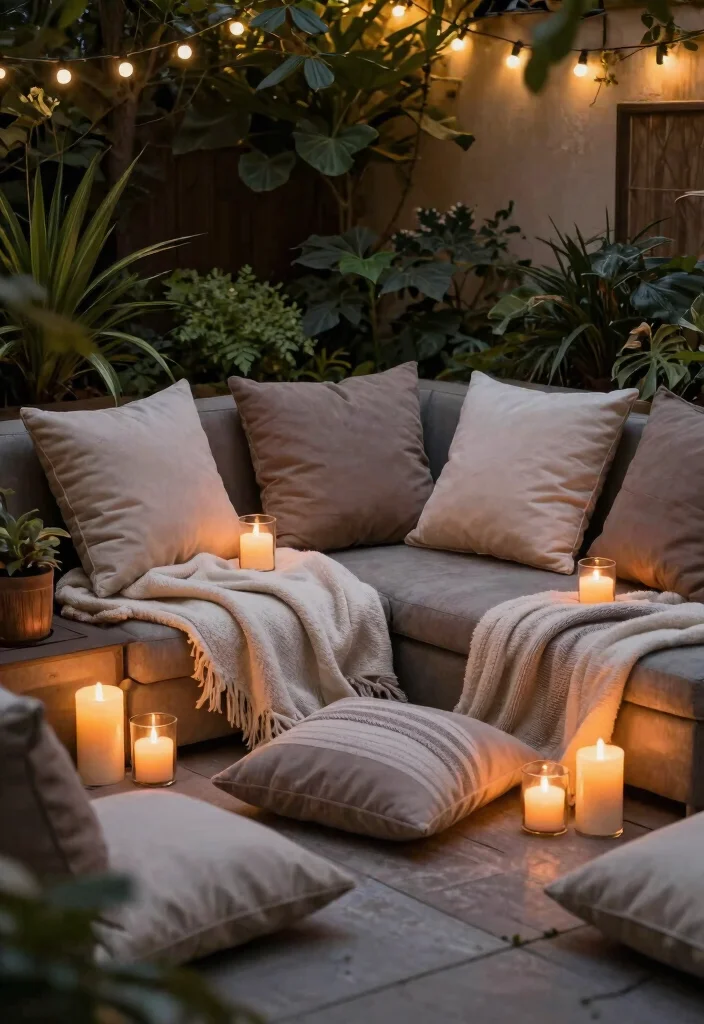 15 Romantic Patio Decor Concepts with Candles for Date Night 3. Cozy Candle Corner 0