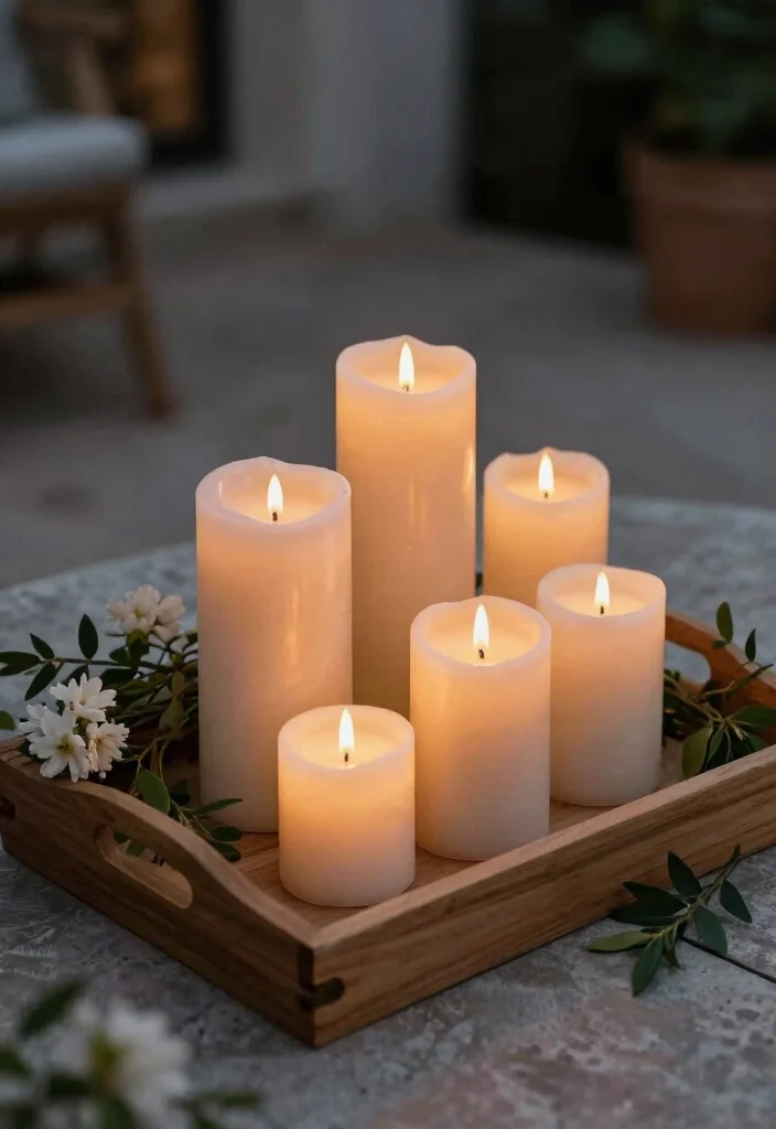 15 Romantic Patio Decor Concepts with Candles for Date Night 9. Candle Cluster Arrangements 0